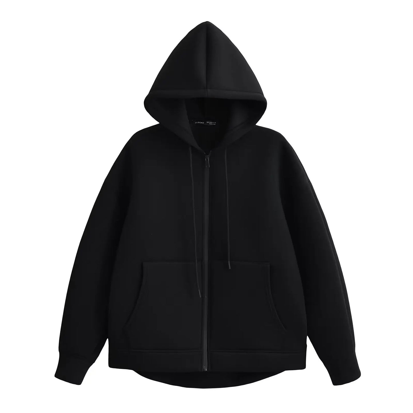 Women's Oversized Zip-Up Hoodie with Drawstring Hood and Pockets