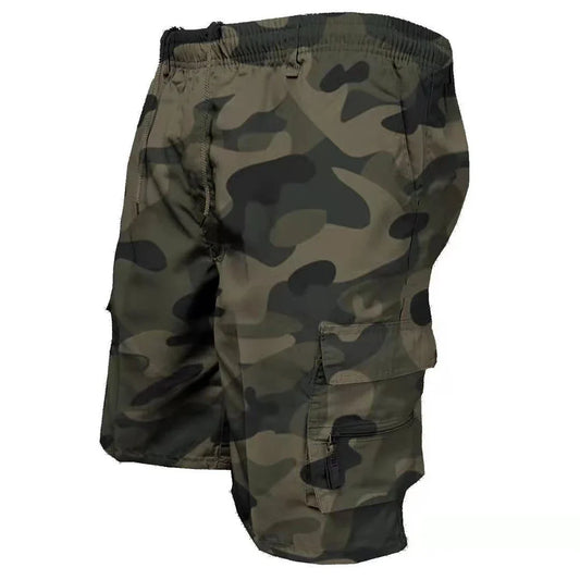Men's Tactical Cargo Shorts with Multi Pockets and Drawstring Waist