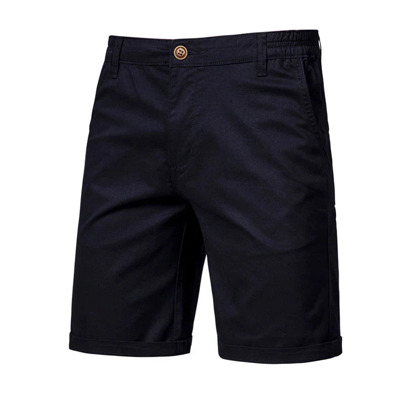 Men's Casual Elastic Waist Chino Shorts with Tailored Hem