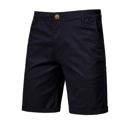 Men's Casual Elastic Waist Chino Shorts with Tailored Hem