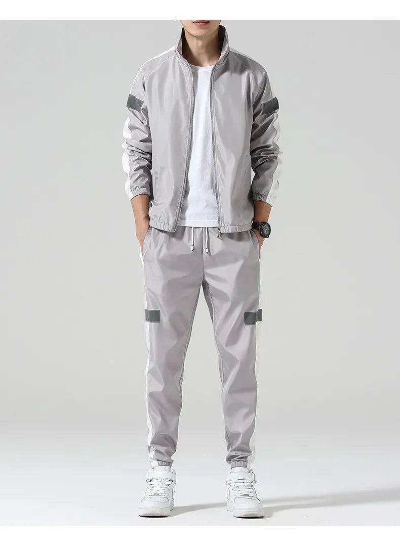 Men's Full-Zip Jacket and Jogger Pants Tracksuit Two-Piece Set