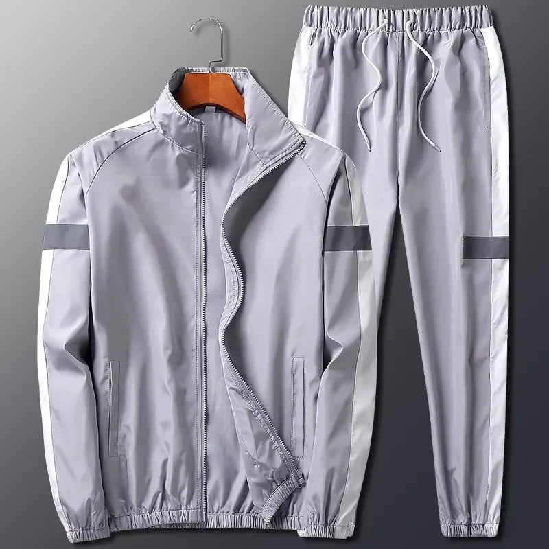Men's Full-Zip Jacket and Jogger Pants Tracksuit Two-Piece Set