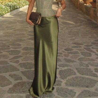 Women's Two-Piece Corset Top and Fitted Maxi Skirt Set