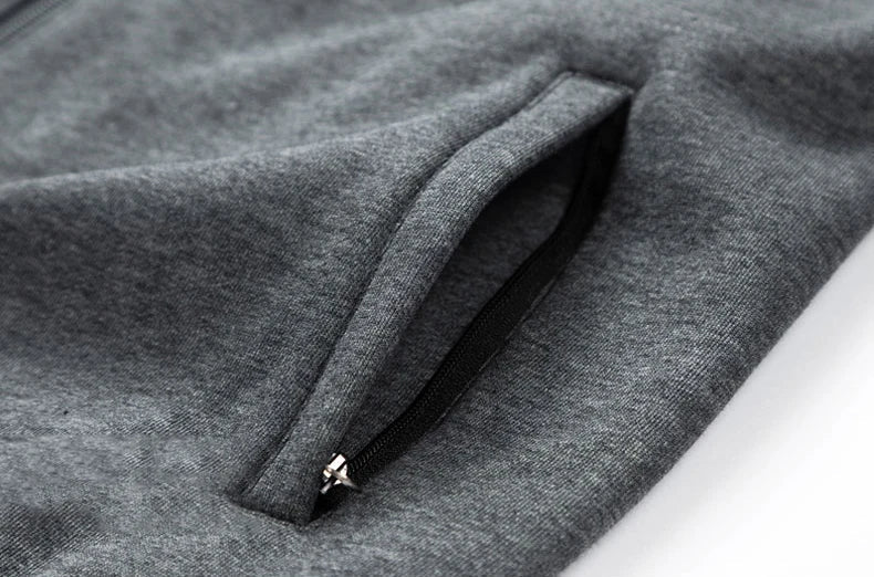 Men's Casual Two-Piece Set with Zipper Jacket and Jogger Pants