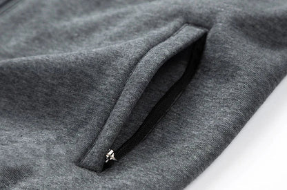 Men's Casual Two-Piece Set with Zipper Jacket and Jogger Pants