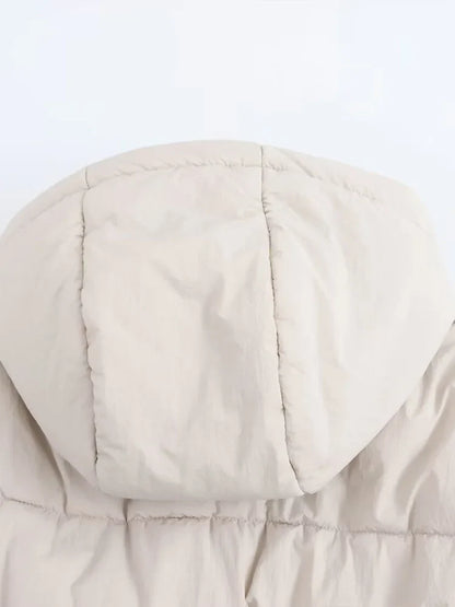 Women's Puffer Jacket with Hood and Thick Warm Quilted Design