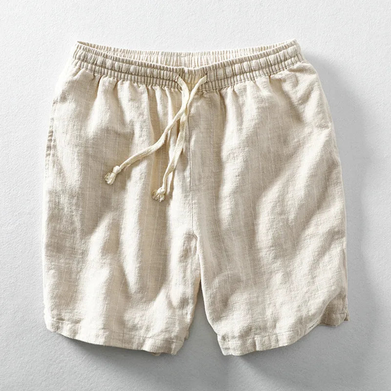 Men's Lightweight Striped Drawstring Shorts with Relaxed Fit
