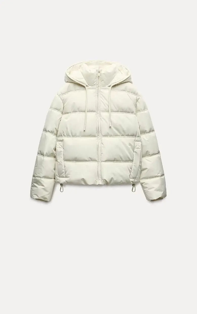 Women's Casual Hooded Puffer Jacket with Quilted Insulation