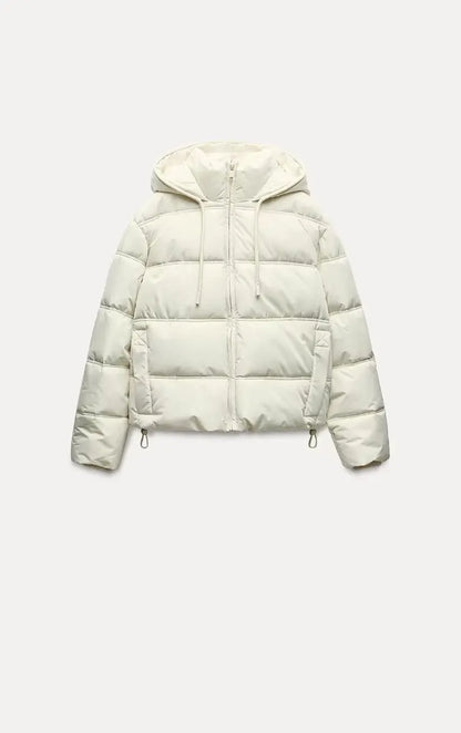 Women's Casual Hooded Puffer Jacket with Quilted Insulation