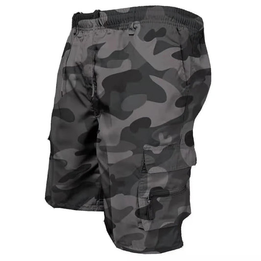 Men's Tactical Cargo Shorts with Multi Pockets and Drawstring Waist