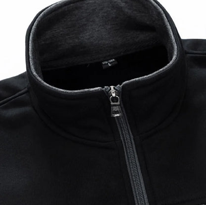 Men's Tracksuit Two Piece Set with Zip Jacket and Geometric Detail