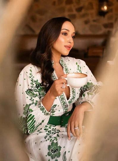 Women's Long Sleeve Printed Maxi Dress