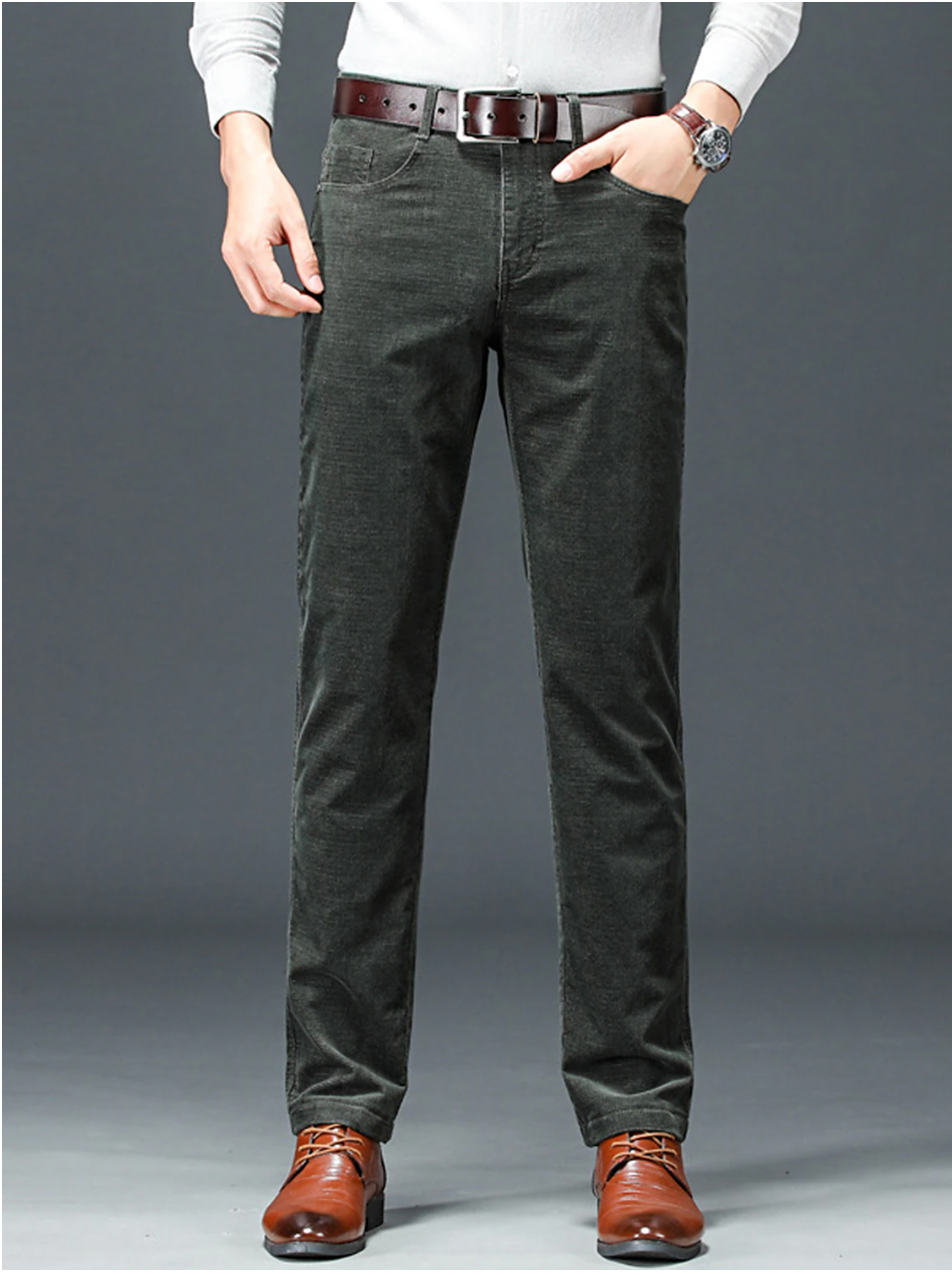 Men's Work Trousers Slim Fit Stretch Classic Style with Tailored Look
