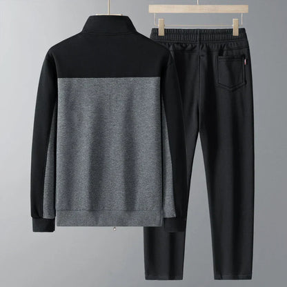 Men's Casual Two-Piece Set with Zipper Jacket and Jogger Pants