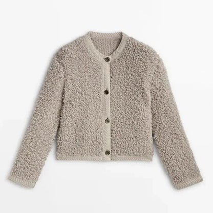 Women's Casual Button Front Teddy Fleece Jacket with Soft Texture
