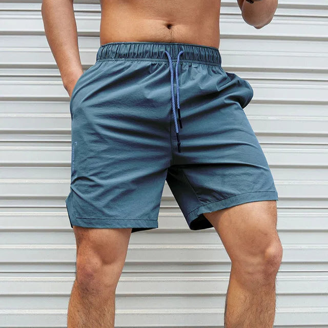 Men's Quick-Dry Swim Shorts with Adjustable Waist and Side Pockets