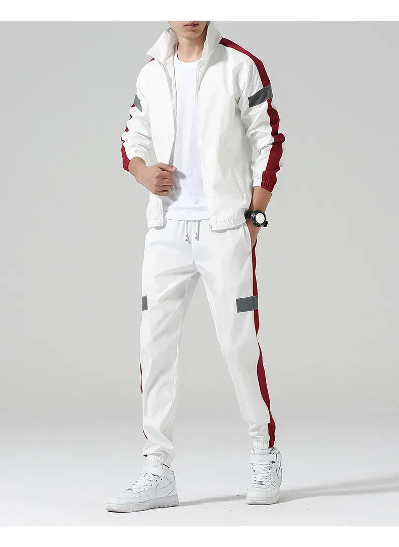 Men's Full-Zip Jacket and Jogger Pants Tracksuit Two-Piece Set