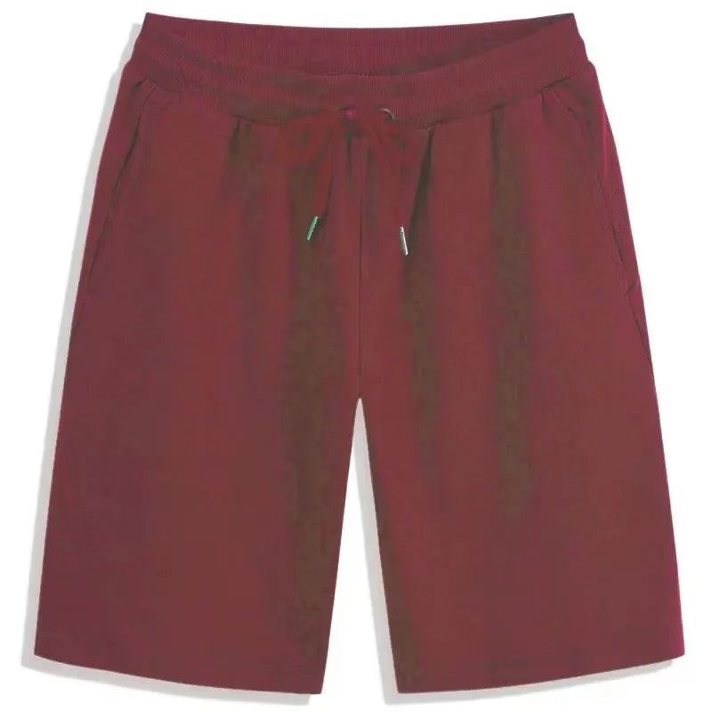 Men's Elastic Waist Casual Shorts with Adjustable Drawstring and Pockets