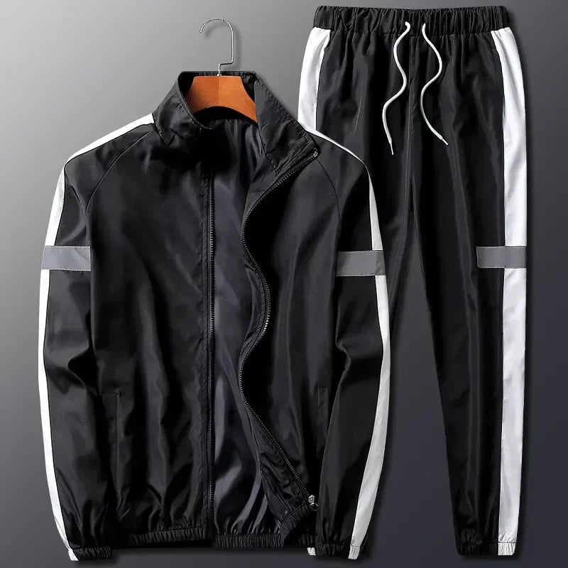 Men's Full-Zip Jacket and Jogger Pants Tracksuit Two-Piece Set