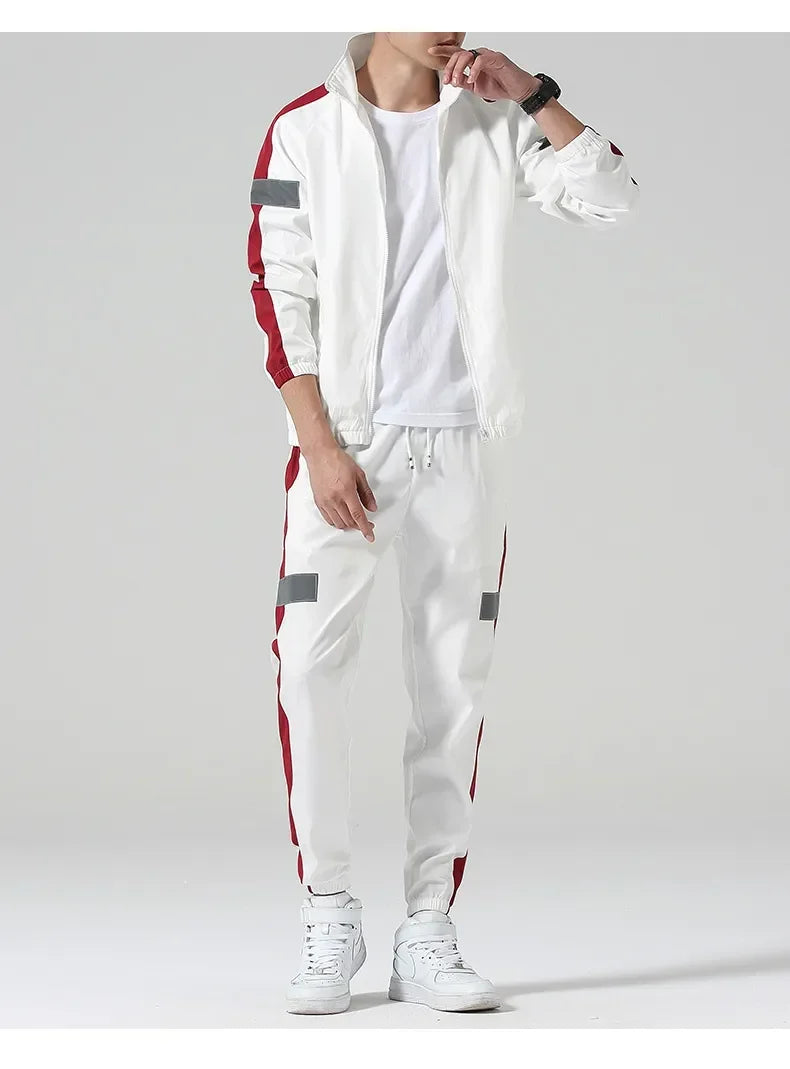 Men's Full-Zip Jacket and Jogger Pants Tracksuit Two-Piece Set