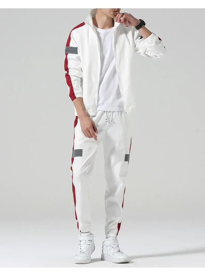 Men's Full-Zip Jacket and Jogger Pants Tracksuit Two-Piece Set