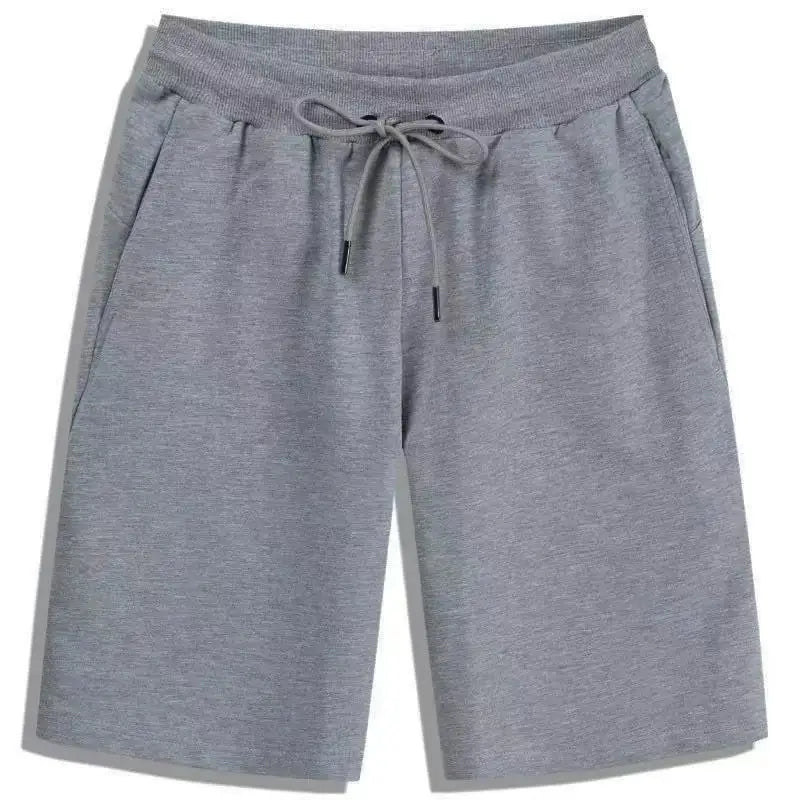 Men's Elastic Waist Casual Shorts with Adjustable Drawstring and Pockets