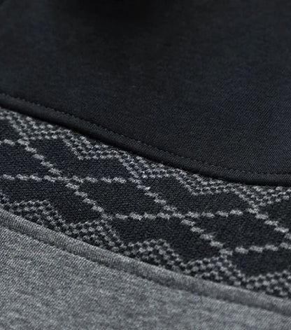 Men's Tracksuit Two Piece Set with Zip Jacket and Geometric Detail