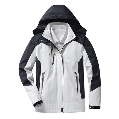 Women's Waterproof Windbreaker Jacket with Sporty Hooded Design