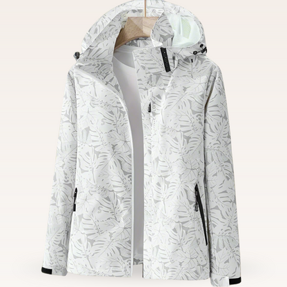 Women's Waterproof Rain Jacket with Hood and Zip Pockets