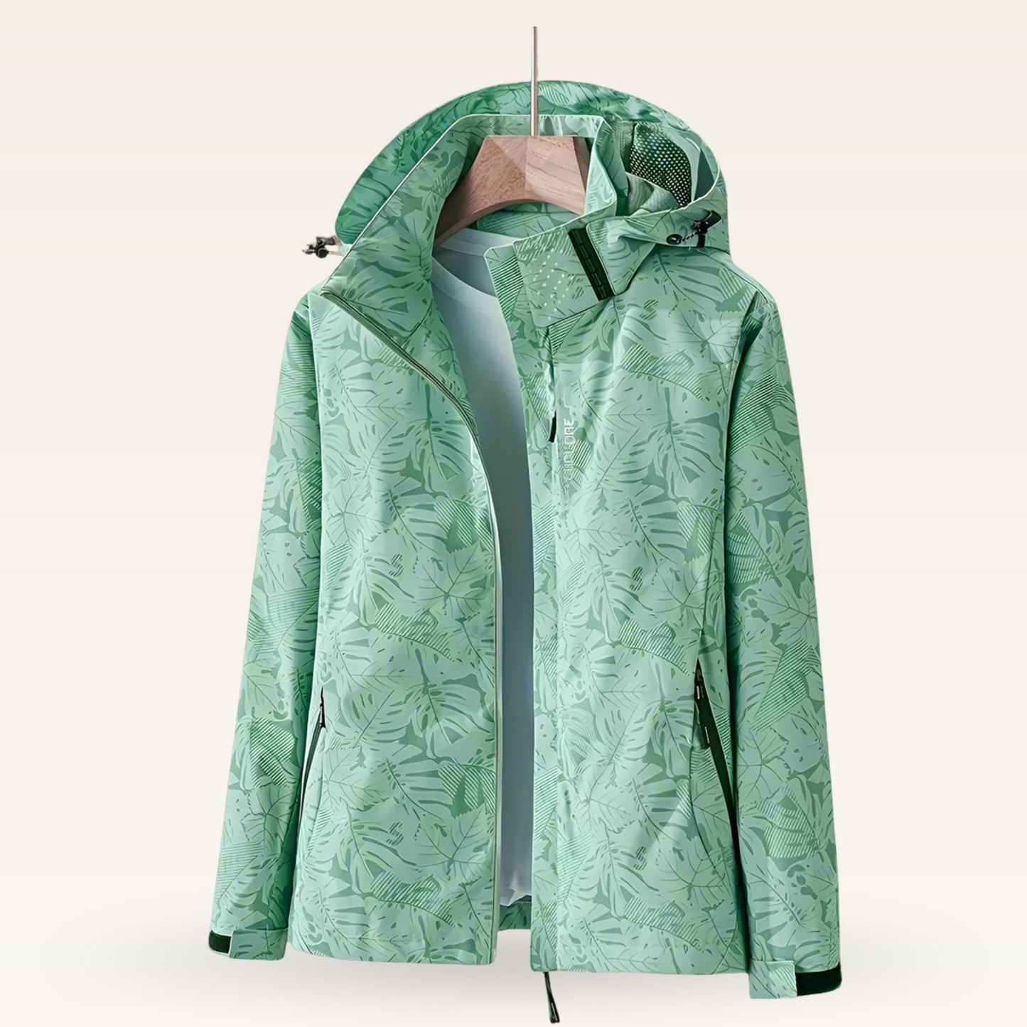 Women's Waterproof Rain Jacket with Hood and Zip Pockets
