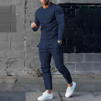 Men's 2-Piece Loungewear Set with Slim Fit Sweatshirt and Joggers