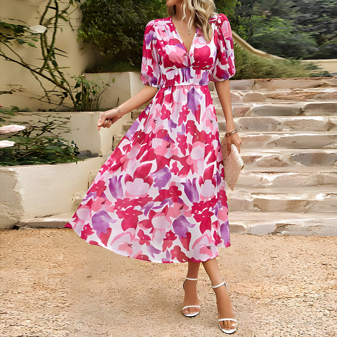 Chic Floral Print Maxi Dress for Women