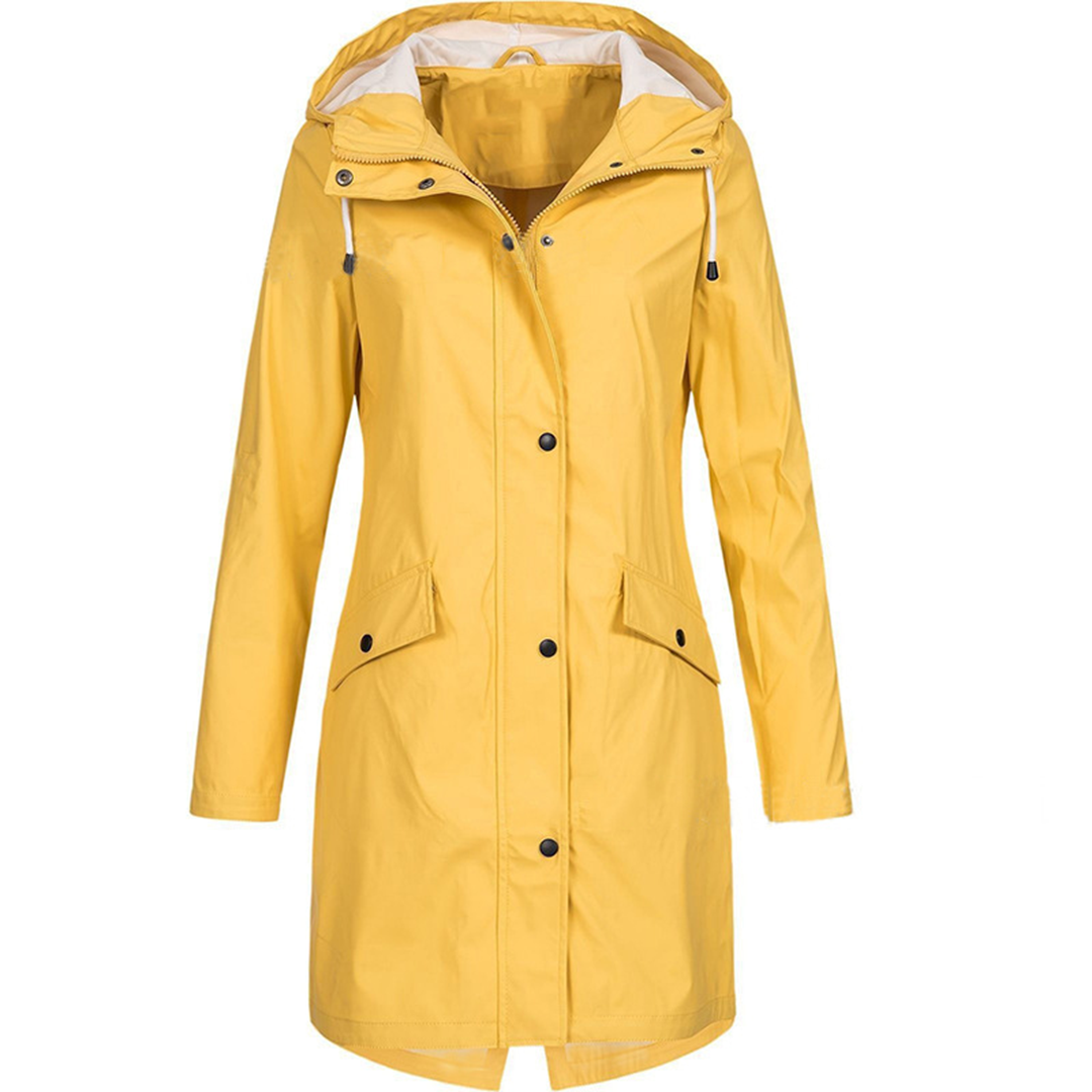 Women's Waterproof Hooded Rain Jacket with Lightweight Windproof Design