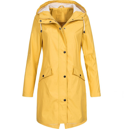 Women's Waterproof Hooded Rain Jacket with Lightweight Windproof Design