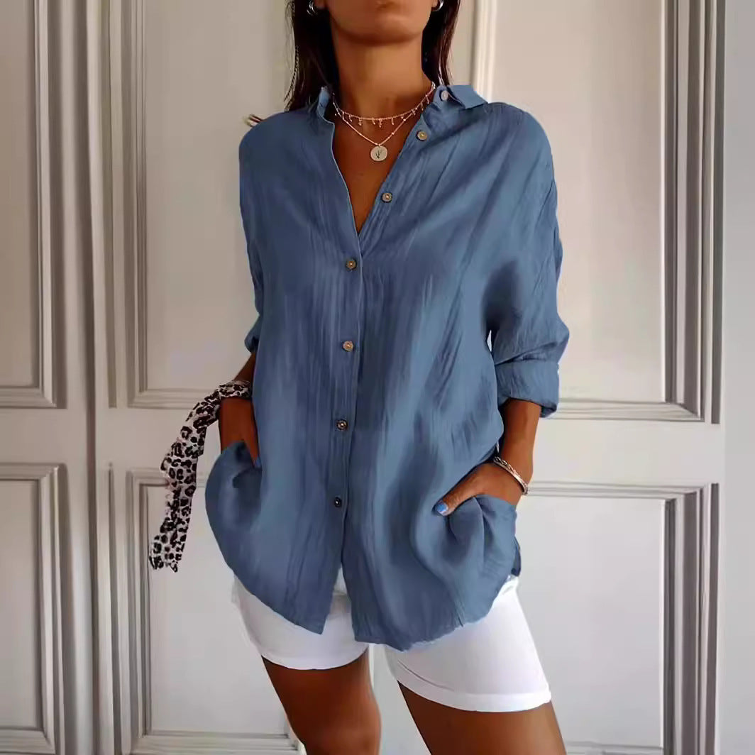 Women's Casual Button-Down Long Sleeve Shirt