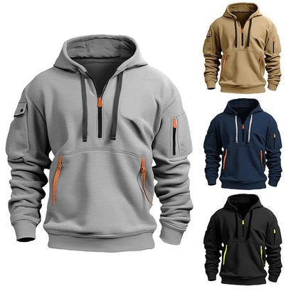 Men's Dropped Shoulder Hoodie – Plus Size Loose Fit Pullover Sweatshirt