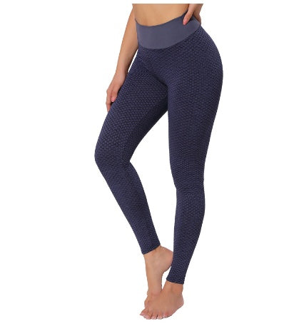 Women’s Seamless Plaid Yoga Leggings – High Waist Breathable Fitness Pants with Lycra Stretch
