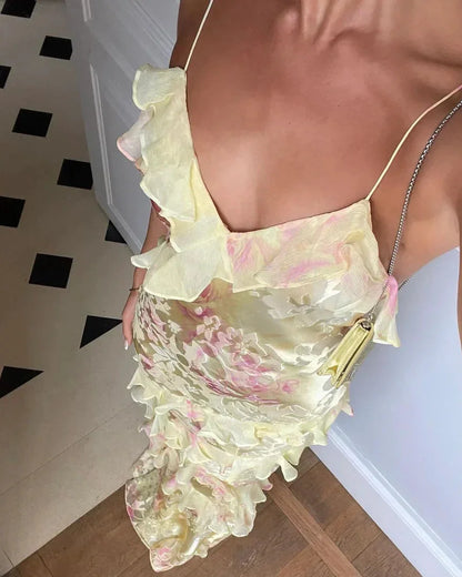 Women's Sleeveless Ruffled Tiered Maxi Dress