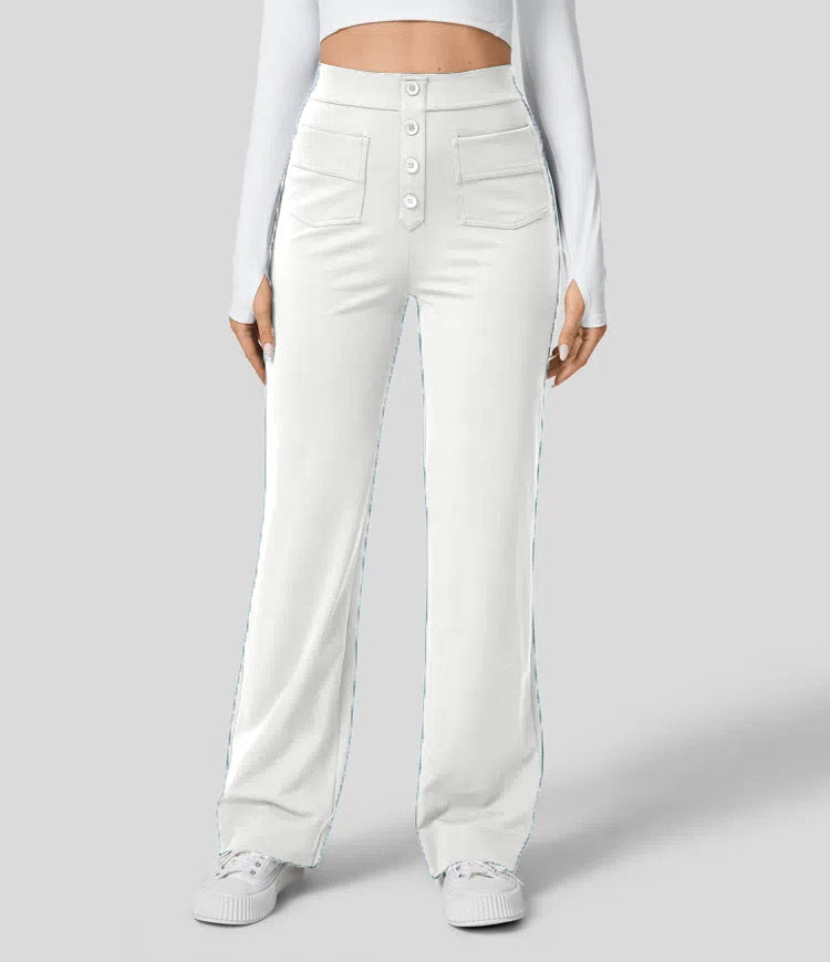 Elegant High-waisted Straight Pants for Women
