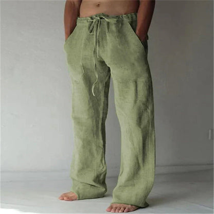 Men's Relaxed Wide-Leg Trousers with Drawstring Waistband