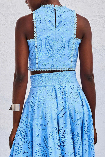 Women's Sleeveless Top and Wide-Leg Pants Set