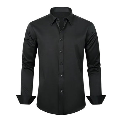 Men’s Elastic Stretch Non-Iron Business Shirt – Wrinkle-Resistant & Slim Fit