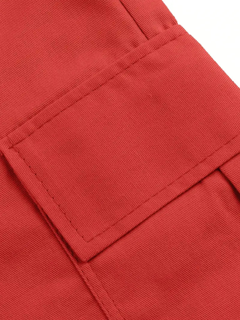 Men's Slim Cargo Shorts with Drawstring Waist and Utility Pockets