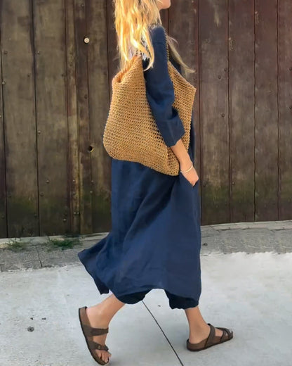 Women's Oversized Two-Piece Lounge Set with Longline Top and Cropped Pants