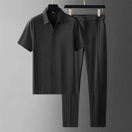 Men's Short-Sleeve Shirt and Tapered Pants Set