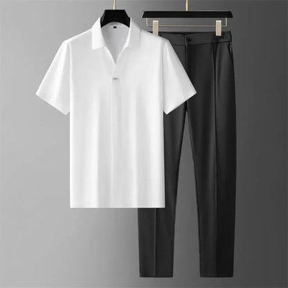Men's Short-Sleeve Shirt and Tapered Pants Set