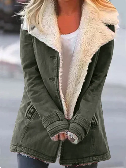 Women's Winter Jacket with Soft Lining and Turn-Down Collar