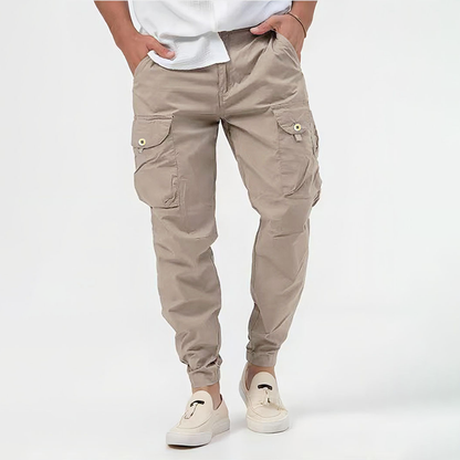 Men's Cargo Trousers Slim Fit Jogger Style with Multiple Pockets
