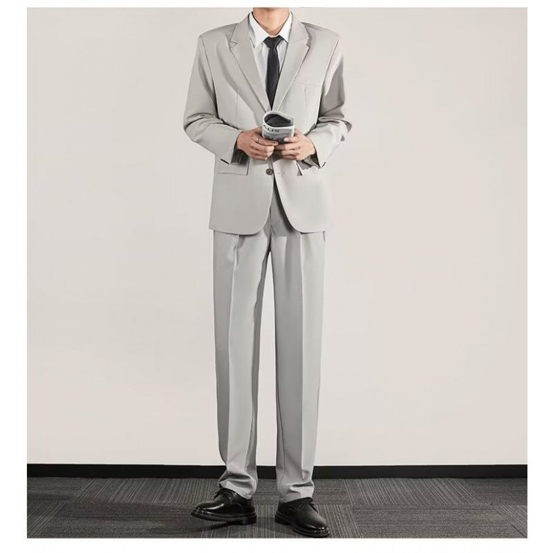 Premium Textured Grace Suit: High-End Slim Fit Trousers & Coat
