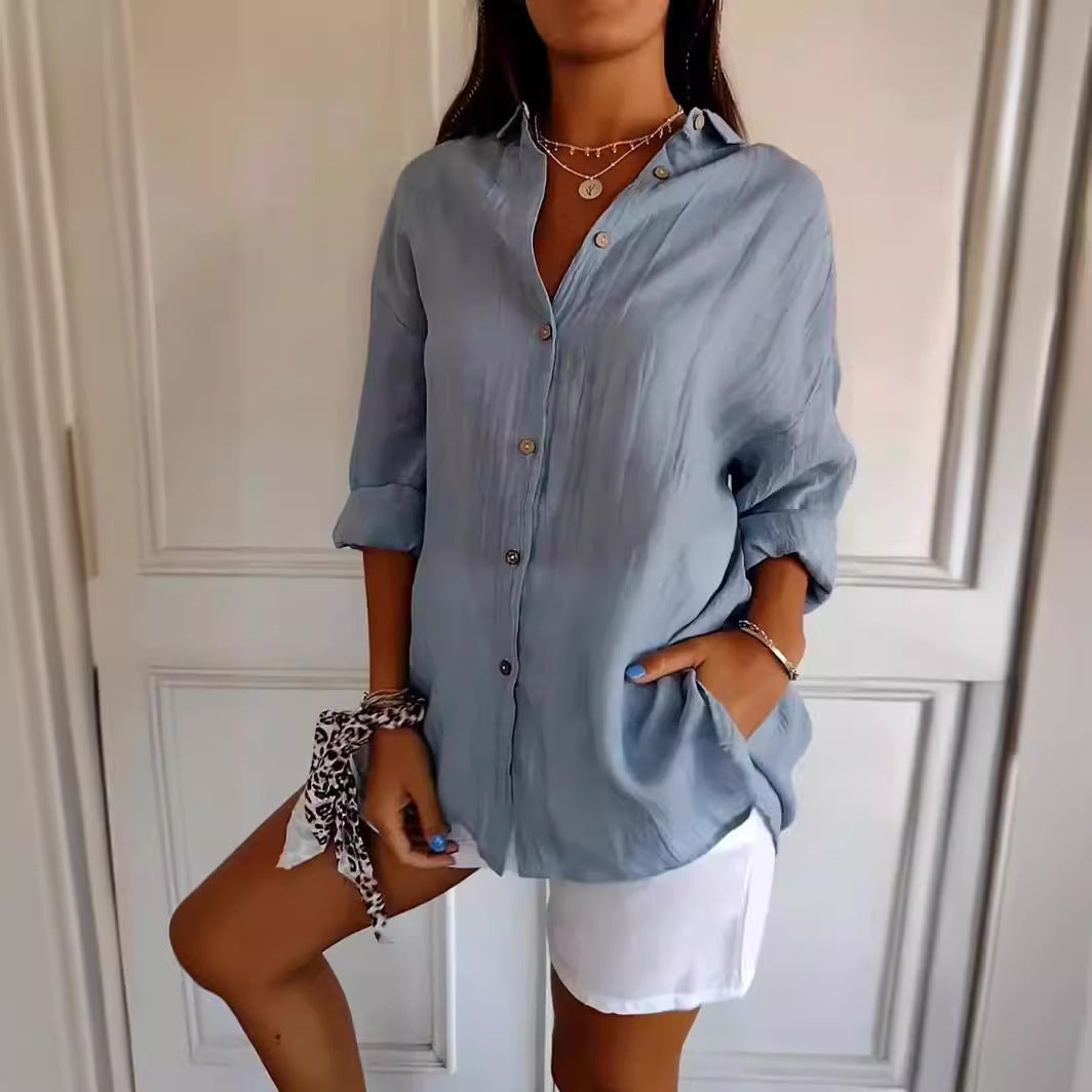 Women's Casual Button-Down Long Sleeve Shirt